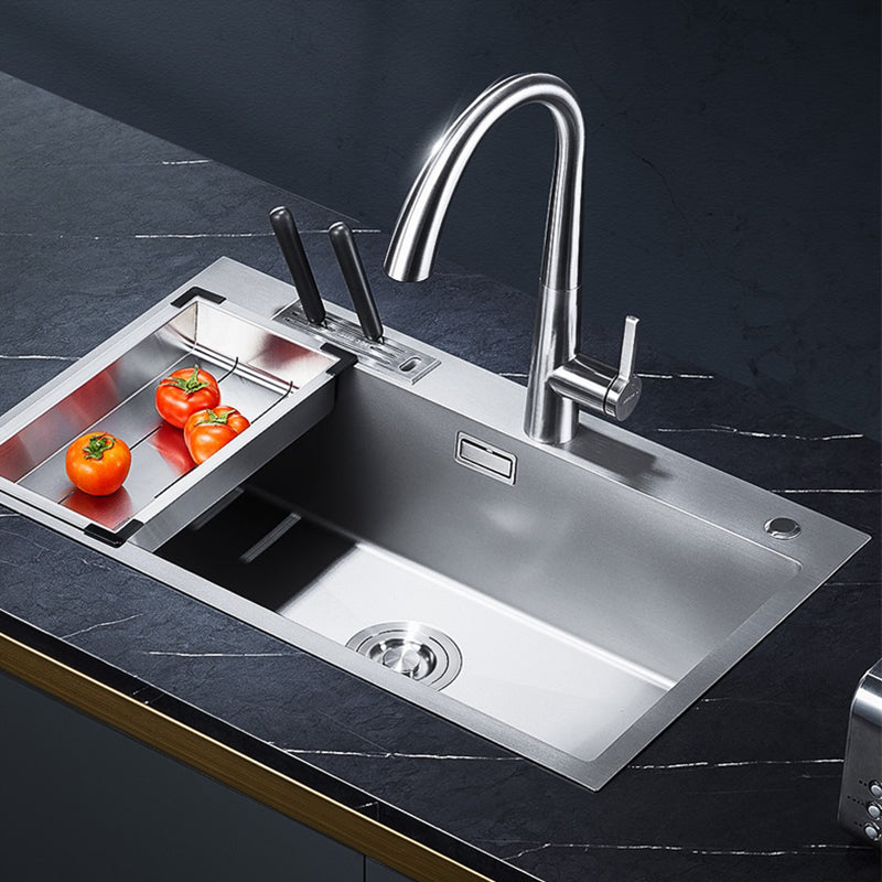 Soundproof Kitchen Sink Overflow Hole Design Drop-In Kitchen Sink with Faucet Clearhalo 'Home Improvement' 'home_improvement' 'home_improvement_kitchen_sinks' 'Kitchen Remodel & Kitchen Fixtures' 'Kitchen Sinks & Faucet Components' 'Kitchen Sinks' 'kitchen_sinks' 7371301
