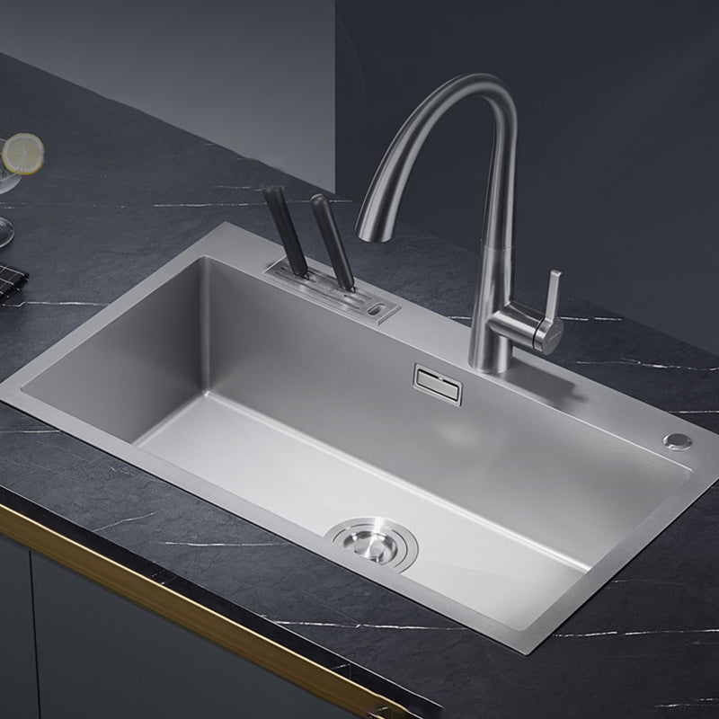 Soundproof Kitchen Sink Overflow Hole Design Drop-In Kitchen Sink with Faucet Clearhalo 'Home Improvement' 'home_improvement' 'home_improvement_kitchen_sinks' 'Kitchen Remodel & Kitchen Fixtures' 'Kitchen Sinks & Faucet Components' 'Kitchen Sinks' 'kitchen_sinks' 7371306