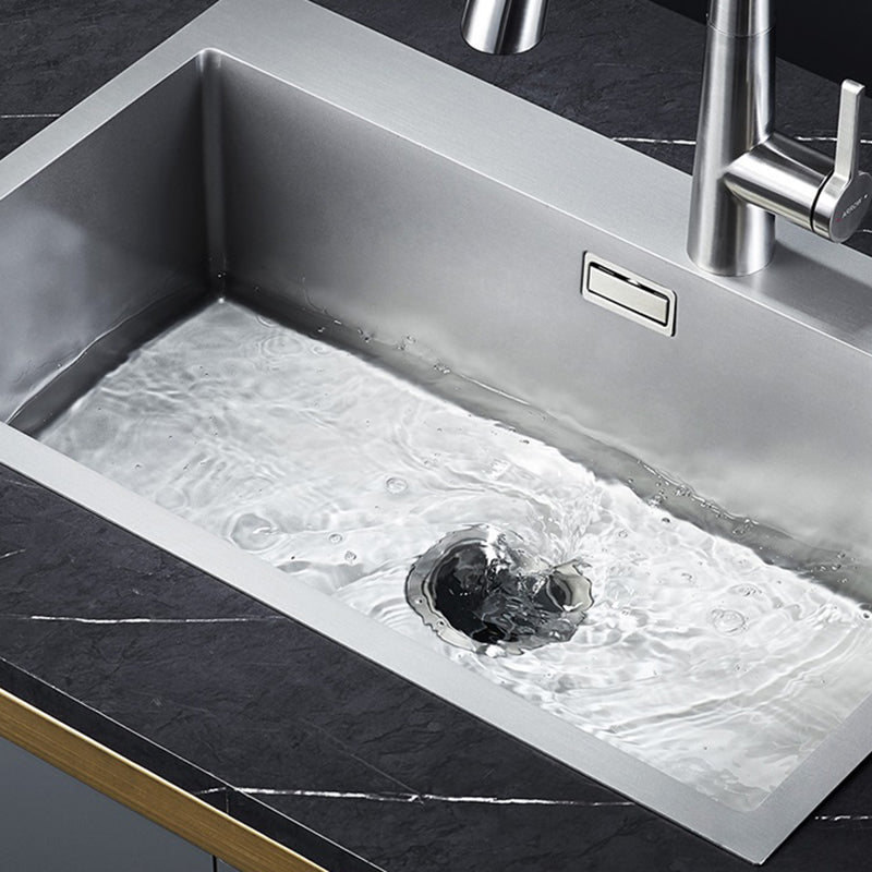 Soundproof Kitchen Sink Overflow Hole Design Drop-In Kitchen Sink with Faucet Clearhalo 'Home Improvement' 'home_improvement' 'home_improvement_kitchen_sinks' 'Kitchen Remodel & Kitchen Fixtures' 'Kitchen Sinks & Faucet Components' 'Kitchen Sinks' 'kitchen_sinks' 7371315