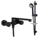 Modern Tub Faucet Trim Black Wall Mounted Swivel Spout with Handheld Shower Pressurized Shower Head Risers Included Clearhalo 'Bathroom Remodel & Bathroom Fixtures' 'Bathtub Faucets' 'bathtub_faucets' 'Home Improvement' 'home_improvement' 'home_improvement_bathtub_faucets' 7371434