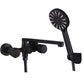Modern Tub Faucet Trim Black Wall Mounted Swivel Spout with Handheld Shower Four Speed Shower Risers Not Included Clearhalo 'Bathroom Remodel & Bathroom Fixtures' 'Bathtub Faucets' 'bathtub_faucets' 'Home Improvement' 'home_improvement' 'home_improvement_bathtub_faucets' 7371445