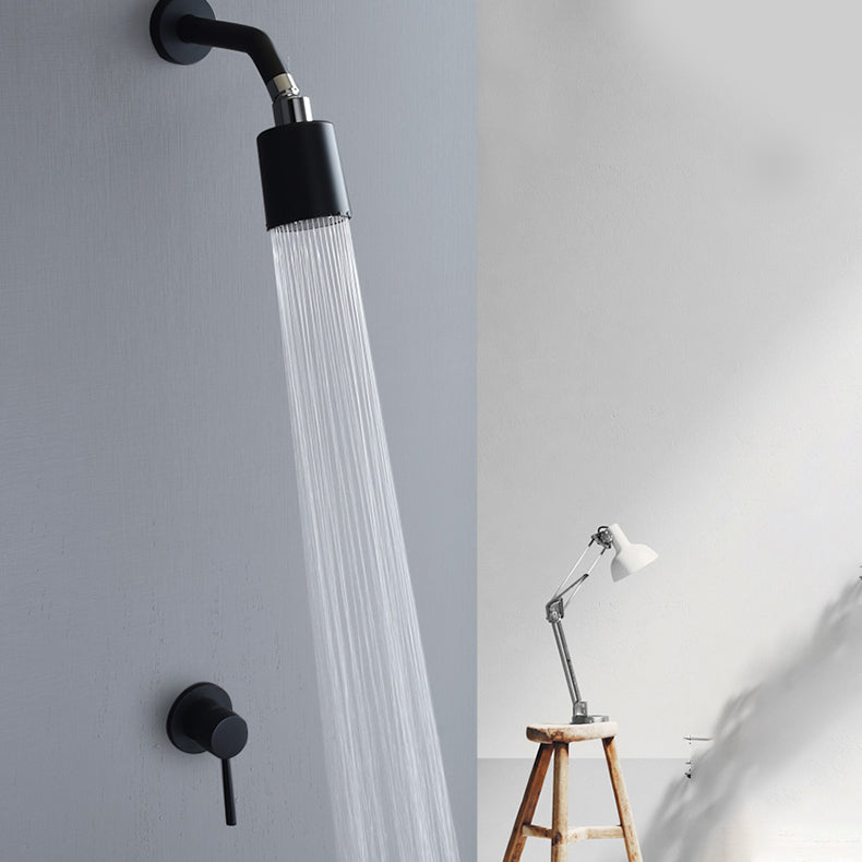 Metal Shower Head Combo Modern Round Fixed Shower Head for Bathroom Black Clearhalo 'Bathroom Remodel & Bathroom Fixtures' 'Home Improvement' 'home_improvement' 'home_improvement_shower_heads' 'Shower Heads' 'shower_heads' 'Showers & Bathtubs Plumbing' 'Showers & Bathtubs' 7371510