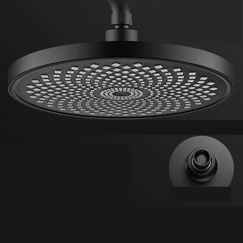 Round Fixed Shower Metal Modern Shower Head Combo Head for Bathroom Black Clearhalo 'Bathroom Remodel & Bathroom Fixtures' 'Home Improvement' 'home_improvement' 'home_improvement_shower_heads' 'Shower Heads' 'shower_heads' 'Showers & Bathtubs Plumbing' 'Showers & Bathtubs' 7371521