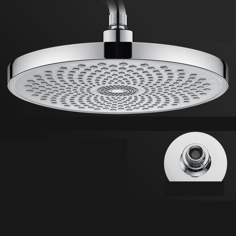 Round Fixed Shower Metal Modern Shower Head Combo Head for Bathroom Silver Clearhalo 'Bathroom Remodel & Bathroom Fixtures' 'Home Improvement' 'home_improvement' 'home_improvement_shower_heads' 'Shower Heads' 'shower_heads' 'Showers & Bathtubs Plumbing' 'Showers & Bathtubs' 7371524