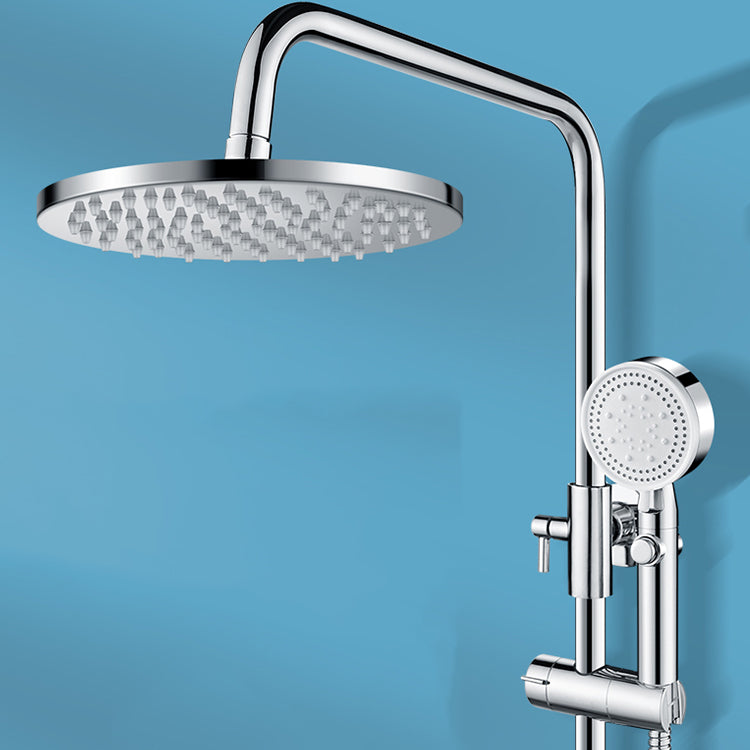 Metal Shower Head Combo Contemporary Round Fixed Shower Head for Bathroom Clearhalo 'Bathroom Remodel & Bathroom Fixtures' 'Home Improvement' 'home_improvement' 'home_improvement_shower_heads' 'Shower Heads' 'shower_heads' 'Showers & Bathtubs Plumbing' 'Showers & Bathtubs' 7371537