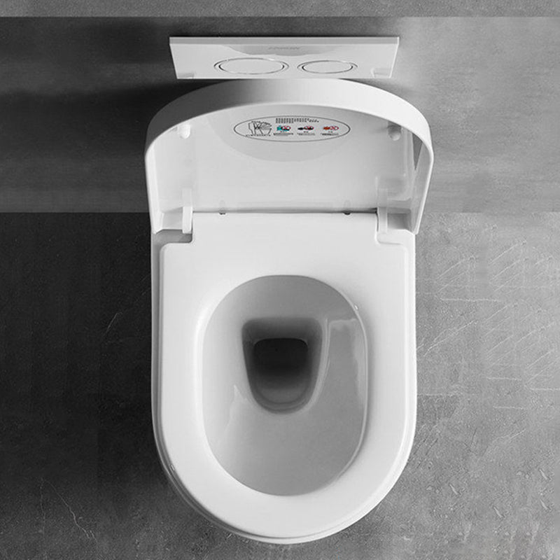 Cotton White Wall Hung Toilet Ceramic Elongated Smart Bidet with Heated Seat Clearhalo 'Bathroom Remodel & Bathroom Fixtures' 'Bidets' 'Home Improvement' 'home_improvement' 'home_improvement_bidets' 'Toilets & Bidets' 7371971