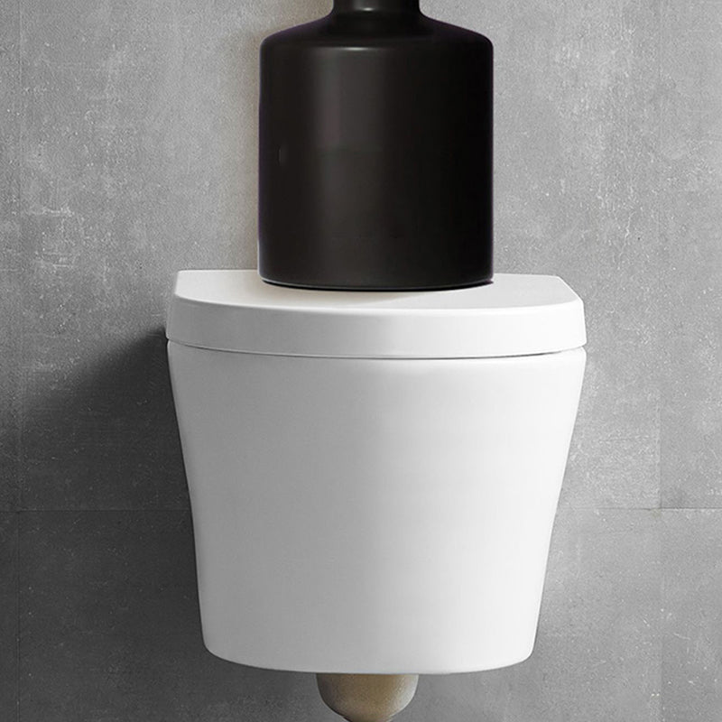 Cotton White Wall Hung Toilet Ceramic Elongated Smart Bidet with Heated Seat Clearhalo 'Bathroom Remodel & Bathroom Fixtures' 'Bidets' 'Home Improvement' 'home_improvement' 'home_improvement_bidets' 'Toilets & Bidets' 7371974