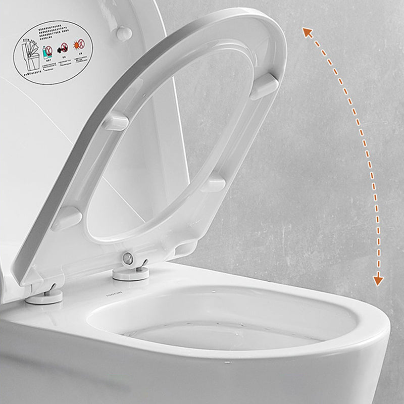 Cotton White Wall Hung Toilet Ceramic Elongated Smart Bidet with Heated Seat Clearhalo 'Bathroom Remodel & Bathroom Fixtures' 'Bidets' 'Home Improvement' 'home_improvement' 'home_improvement_bidets' 'Toilets & Bidets' 7371980