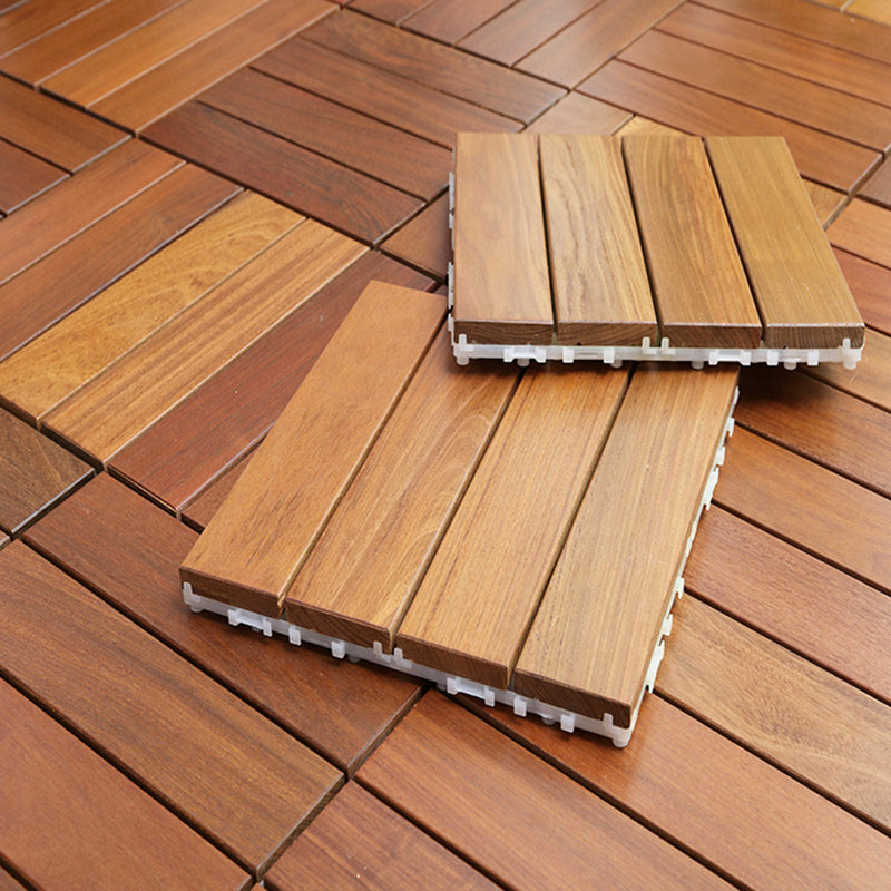 Modern Floor Bullnose Click-Locking Wood Tile Set for Patio Garden Clearhalo 'Flooring 'Hardwood Flooring' 'hardwood_flooring' 'Home Improvement' 'home_improvement' 'home_improvement_hardwood_flooring' Walls and Ceiling' 7372069