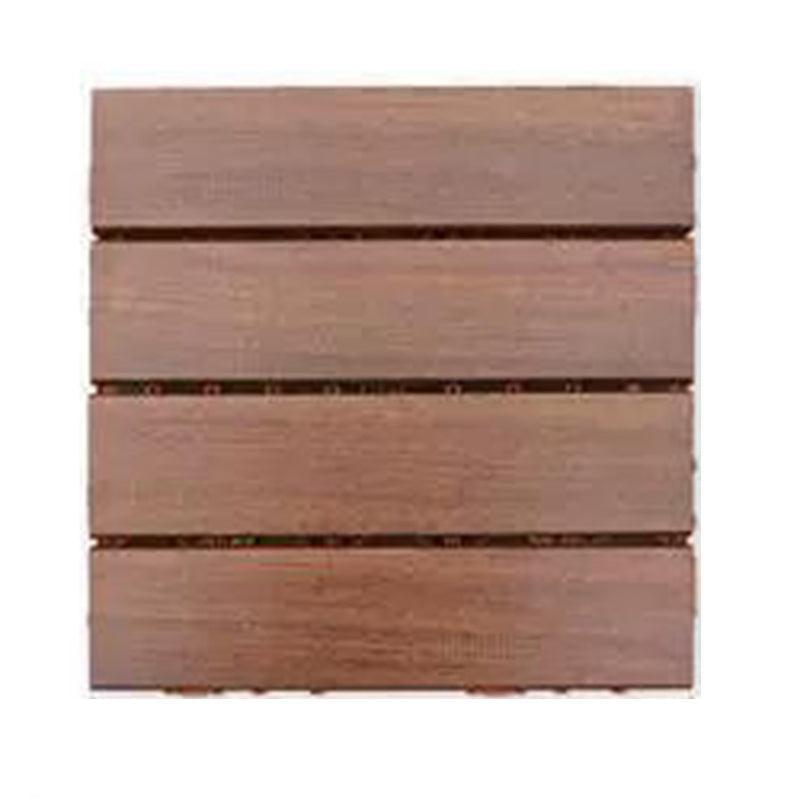 Modern Floor Bullnose Click-Locking Wood Tile Set for Patio Garden 12" x 12" Light Wood Clearhalo 'Flooring 'Hardwood Flooring' 'hardwood_flooring' 'Home Improvement' 'home_improvement' 'home_improvement_hardwood_flooring' Walls and Ceiling' 7372071