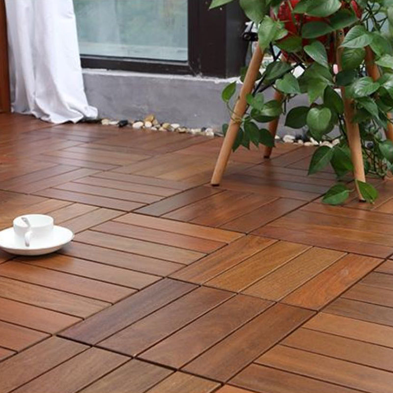 Modern Floor Bullnose Click-Locking Wood Tile Set for Patio Garden Clearhalo 'Flooring 'Hardwood Flooring' 'hardwood_flooring' 'Home Improvement' 'home_improvement' 'home_improvement_hardwood_flooring' Walls and Ceiling' 7372080