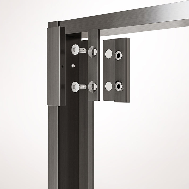 Pivot Shower Door Gray Semi Frameless Clear Glass Shower Screen Clearhalo 'Bathroom Remodel & Bathroom Fixtures' 'Home Improvement' 'home_improvement' 'home_improvement_shower_tub_doors' 'Shower and Tub Doors' 'shower_tub_doors' 'Showers & Bathtubs' 7372363