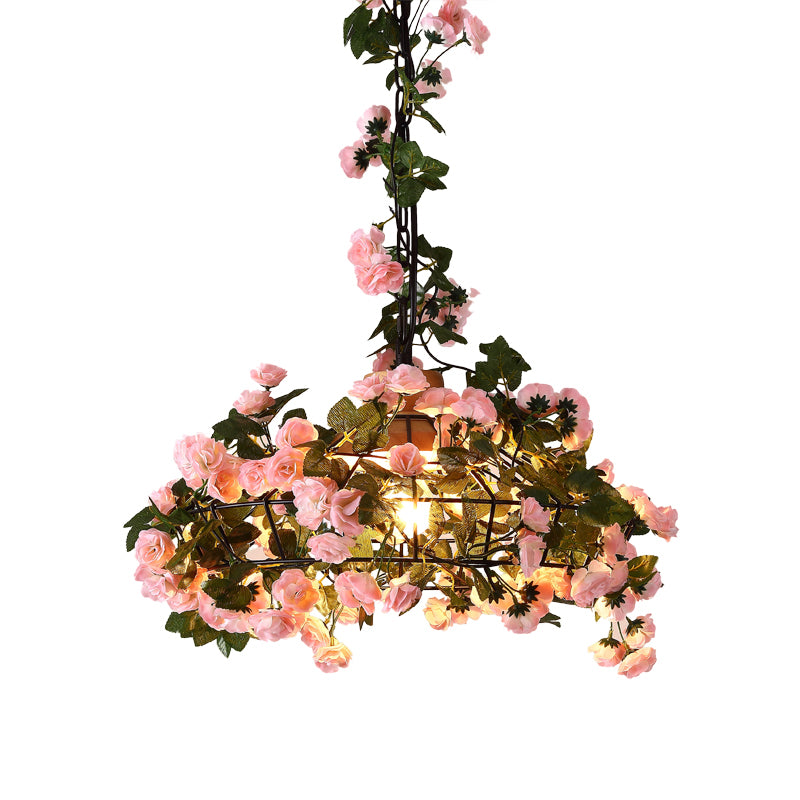 Colliflower Fixture Farmhouse Jar/Diamond/Barn Cage Pendant 1-Light Iron Flower Suspended ...