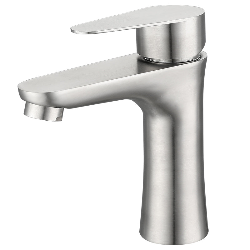Water Hose Sink Faucet Stainless Steel Single Lever Handle Bathroom Faucet Clearhalo 'Bathroom Remodel & Bathroom Fixtures' 'Bathroom Sink Faucets' 'Bathroom Sinks & Faucet Components' 'bathroom_sink_faucets' 'Home Improvement' 'home_improvement' 'home_improvement_bathroom_sink_faucets' 7373342