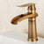 Vessel Faucet Waterfall Spout Traditional Circular Lever Handle Vanity Sink Faucet Brass 7.9" Clearhalo 'Bathroom Remodel & Bathroom Fixtures' 'Bathroom Sink Faucets' 'Bathroom Sinks & Faucet Components' 'bathroom_sink_faucets' 'Home Improvement' 'home_improvement' 'home_improvement_bathroom_sink_faucets' 7373369