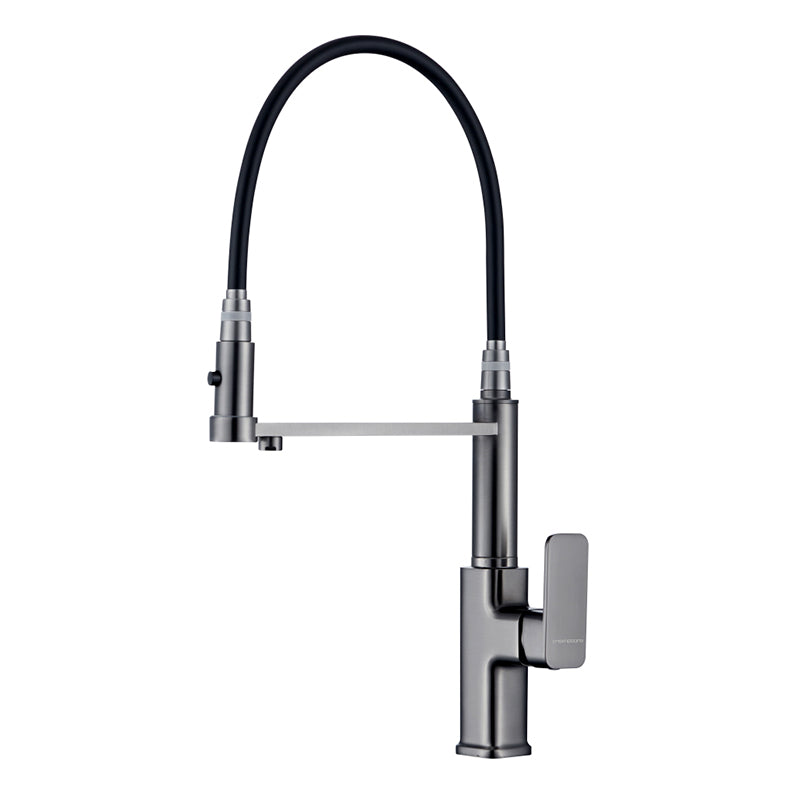 Swivel Spout Kitchen Sink Faucet High Arc with Pull Down Sprayer Clearhalo 'Home Improvement' 'home_improvement' 'home_improvement_kitchen_faucets' 'Kitchen Faucets' 'Kitchen Remodel & Kitchen Fixtures' 'Kitchen Sinks & Faucet Components' 'kitchen_faucets' 7373396