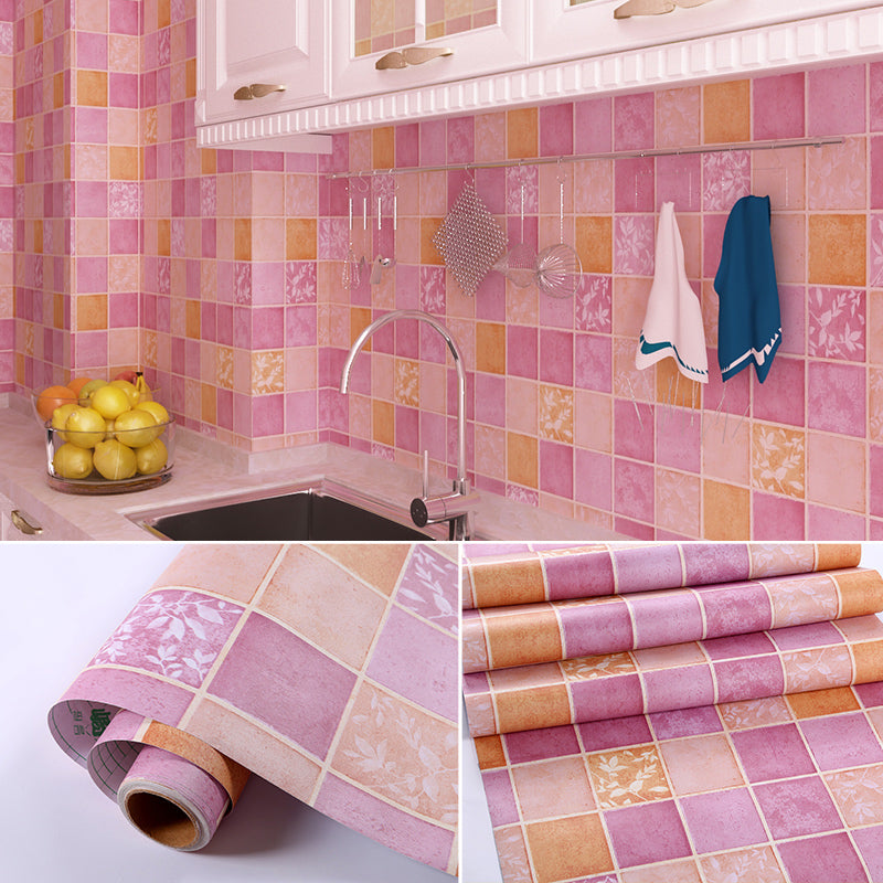 Mosaic Tile Peel and Stick Tile Roll Kitchen Waterproof Backsplash Wall Tile Purple/ Yellow Clearhalo 'Flooring 'Home Improvement' 'home_improvement' 'home_improvement_peel_stick_blacksplash' 'Peel & Stick Backsplash Tile' 'peel_stick_blacksplash' 'Walls & Ceilings' Walls and Ceiling' 7373549