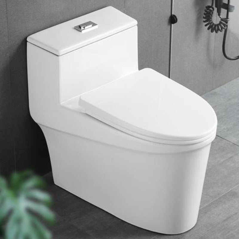 Contemporary White Flush Toilet Ceramic Urine Toilet with Seat for Bathroom 17"L x 28"W x 25"H 14" Clearhalo 'Bathroom Remodel & Bathroom Fixtures' 'Home Improvement' 'home_improvement' 'home_improvement_toilets' 'Toilets & Bidets' 'Toilets' 7374159