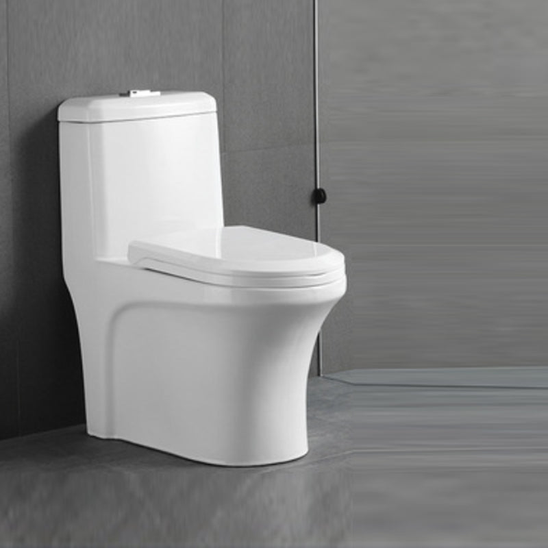 Contemporary White Flush Toilet Ceramic Urine Toilet with Seat for Bathroom 14"L x 26"W x 30"H Clearhalo 'Bathroom Remodel & Bathroom Fixtures' 'Home Improvement' 'home_improvement' 'home_improvement_toilets' 'Toilets & Bidets' 'Toilets' 7374160
