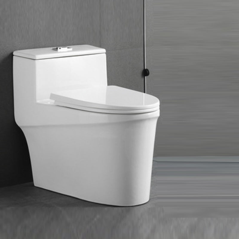 Contemporary White Flush Toilet Ceramic Urine Toilet with Seat for Bathroom 17"L x 28"W x 25"H 16" Clearhalo 'Bathroom Remodel & Bathroom Fixtures' 'Home Improvement' 'home_improvement' 'home_improvement_toilets' 'Toilets & Bidets' 'Toilets' 7374165