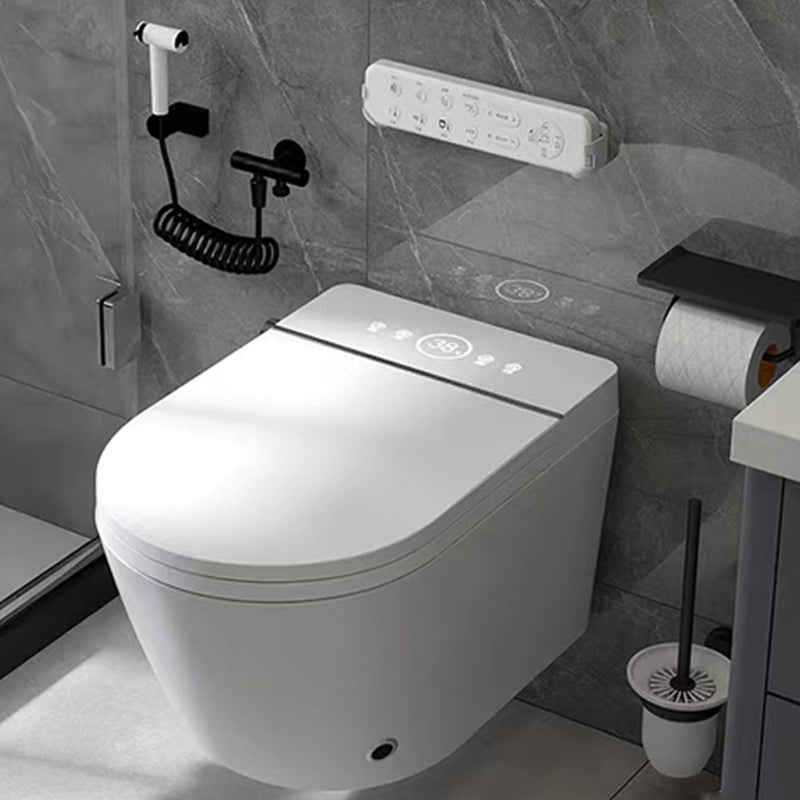 Modern Wall Mount Flush Toilet One Piece Toilet Single Flush Toilet White Automatic Lid( Top Configuration) Toilet with High Tanker Clearhalo 'Bathroom Remodel & Bathroom Fixtures' 'Home Improvement' 'home_improvement' 'home_improvement_toilets' 'Toilets & Bidets' 'Toilets' 7374209