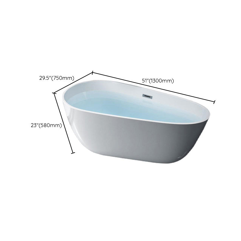 Modern Acrylic Bath Oval Freestanding Soaking White Back to Wall Bathtub Clearhalo 'Bathroom Remodel & Bathroom Fixtures' 'Bathtubs' 'Home Improvement' 'home_improvement' 'home_improvement_bathtubs' 'Showers & Bathtubs' 7374276