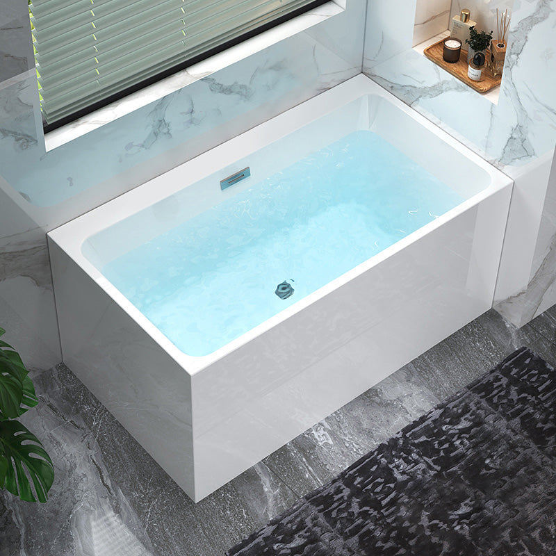 Back to Wall Soaking Bathtub Modern Rectangular Antique Finish Bathtub Tub Clearhalo 'Bathroom Remodel & Bathroom Fixtures' 'Bathtubs' 'Home Improvement' 'home_improvement' 'home_improvement_bathtubs' 'Showers & Bathtubs' 7374325