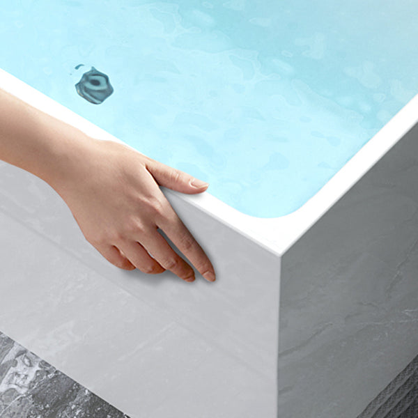 Back to Wall Soaking Bathtub Modern Rectangular Antique Finish Bathtub Clearhalo 'Bathroom Remodel & Bathroom Fixtures' 'Bathtubs' 'Home Improvement' 'home_improvement' 'home_improvement_bathtubs' 'Showers & Bathtubs' 7374334
