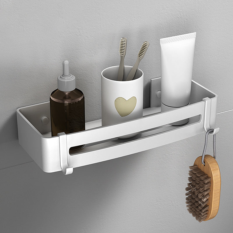 Silver Bathroom Set Modern Anti-rust Bathroom Accessory As Individual or As A Set Square Bath Shelf Clearhalo 'Bathroom Hardware Sets' 'Bathroom Hardware' 'Bathroom Remodel & Bathroom Fixtures' 'bathroom_hardware_sets' 'Home Improvement' 'home_improvement' 'home_improvement_bathroom_hardware_sets' 7374349