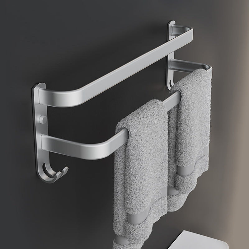Minimalism Bathroom Hardware Set Stainless Steel Robe Hooks/Towel Bar & Bath Shelf Clearhalo 'Bathroom Hardware Sets' 'Bathroom Hardware' 'Bathroom Remodel & Bathroom Fixtures' 'bathroom_hardware_sets' 'Home Improvement' 'home_improvement' 'home_improvement_bathroom_hardware_sets' 7374375