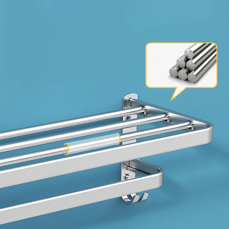 Minimalism Gray Bathroom Accessory Set Contemporary Style Aluminum Towel Bar Clearhalo 'Bathroom Hardware Sets' 'Bathroom Hardware' 'Bathroom Remodel & Bathroom Fixtures' 'bathroom_hardware_sets' 'Home Improvement' 'home_improvement' 'home_improvement_bathroom_hardware_sets' 7374387