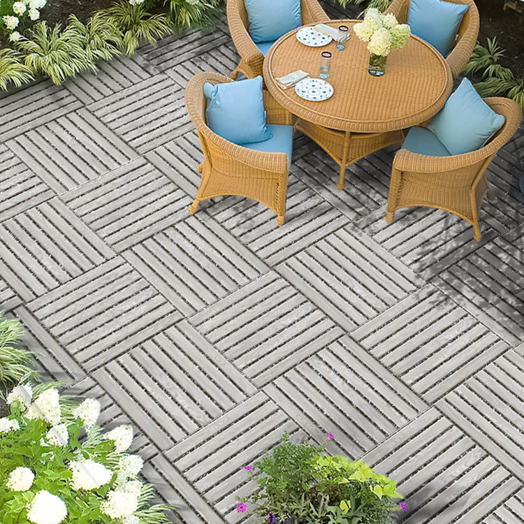 Outdoor Deck Tiles Wooden Stripe Composite Snapping Deck Tiles Grey 200-Piece Set Clearhalo 'Home Improvement' 'home_improvement' 'home_improvement_outdoor_deck_tiles_planks' 'Outdoor Deck Tiles & Planks' 'Outdoor Flooring & Tile' 'Outdoor Remodel' 'outdoor_deck_tiles_planks' 7374973