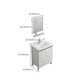 Modern White Metal Base Vanity Single Freestanding Rectangular Sink Vanity Clearhalo 'Bathroom Remodel & Bathroom Fixtures' 'Bathroom Vanities' 'bathroom_vanities' 'Home Improvement' 'home_improvement' 'home_improvement_bathroom_vanities' 7375459