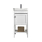 Modern Single Bath Vanity Freestanding White Metal Base Sink Vanity Vanity & Faucet 17"L x 14"W x 33"H Mirror Not Included Clearhalo 'Bathroom Remodel & Bathroom Fixtures' 'Bathroom Vanities' 'bathroom_vanities' 'Home Improvement' 'home_improvement' 'home_improvement_bathroom_vanities' 7375529