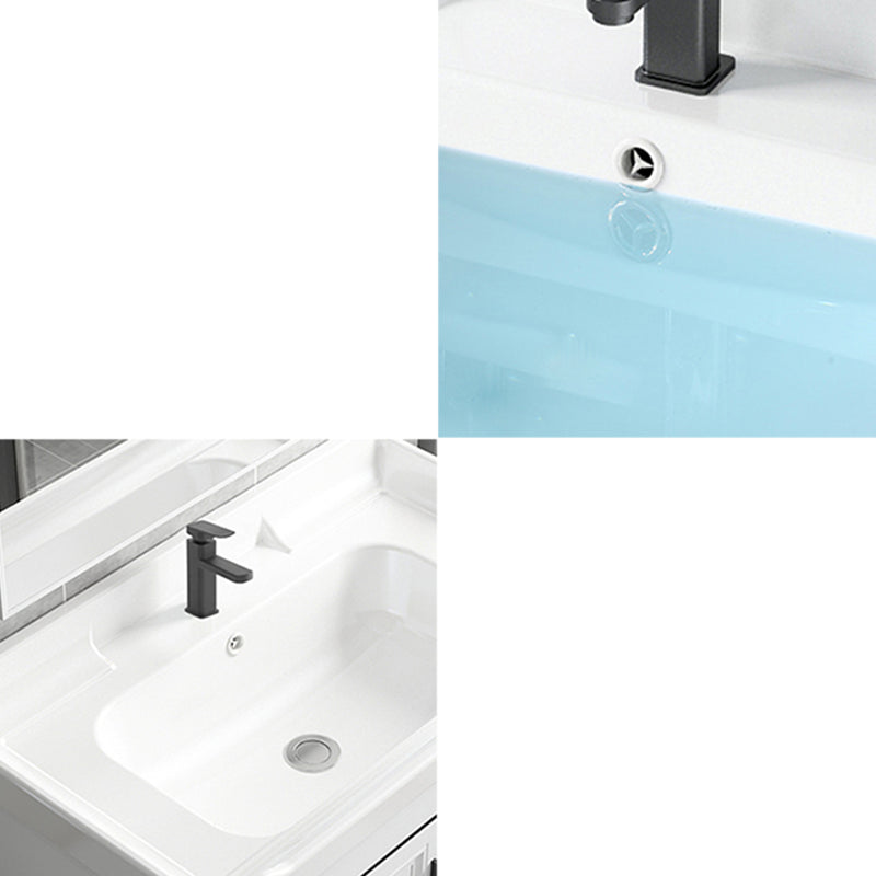 Modern Single Bath Vanity Freestanding White Metal Base Sink Vanity Clearhalo 'Bathroom Remodel & Bathroom Fixtures' 'Bathroom Vanities' 'bathroom_vanities' 'Home Improvement' 'home_improvement' 'home_improvement_bathroom_vanities' 7375531