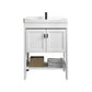 Modern Single Bath Vanity Freestanding White Metal Base Sink Vanity Vanity & Faucet 24"L x 16"W x 33"H Mirror Not Included Clearhalo 'Bathroom Remodel & Bathroom Fixtures' 'Bathroom Vanities' 'bathroom_vanities' 'Home Improvement' 'home_improvement' 'home_improvement_bathroom_vanities' 7375534