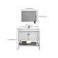 Modern Single Bath Vanity Freestanding White Metal Base Sink Vanity Clearhalo 'Bathroom Remodel & Bathroom Fixtures' 'Bathroom Vanities' 'bathroom_vanities' 'Home Improvement' 'home_improvement' 'home_improvement_bathroom_vanities' 7375557