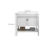 Modern Single Bath Vanity Freestanding White Metal Base Sink Vanity Clearhalo 'Bathroom Remodel & Bathroom Fixtures' 'Bathroom Vanities' 'bathroom_vanities' 'Home Improvement' 'home_improvement' 'home_improvement_bathroom_vanities' 7375571