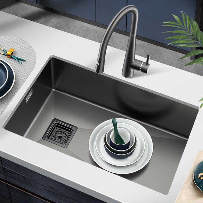 Soundproof Kitchen Sink Overflow Hole Design Kitchen Sink with Faucet Clearhalo 'Home Improvement' 'home_improvement' 'home_improvement_kitchen_sinks' 'Kitchen Remodel & Kitchen Fixtures' 'Kitchen Sinks & Faucet Components' 'Kitchen Sinks' 'kitchen_sinks' 7375906