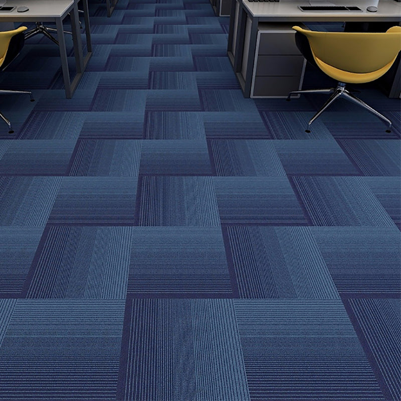 Modern Carpet Floor Tile Level Loop Glue Down Fade Resistant Carpet Tiles Dark Blue 40-Piece Set Asphalt Clearhalo 'Carpet Tiles & Carpet Squares' 'carpet_tiles_carpet_squares' 'Flooring 'Home Improvement' 'home_improvement' 'home_improvement_carpet_tiles_carpet_squares' Walls and Ceiling' 7376040