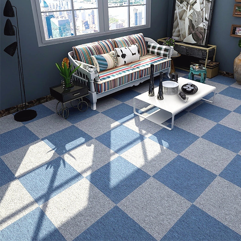 Modern Carpet Floor Tile Level Loop Glue Down Fade Resistant Carpet Tiles Grey Blue 40-Piece Set Clearhalo 'Carpet Tiles & Carpet Squares' 'carpet_tiles_carpet_squares' 'Flooring 'Home Improvement' 'home_improvement' 'home_improvement_carpet_tiles_carpet_squares' Walls and Ceiling' 7376041