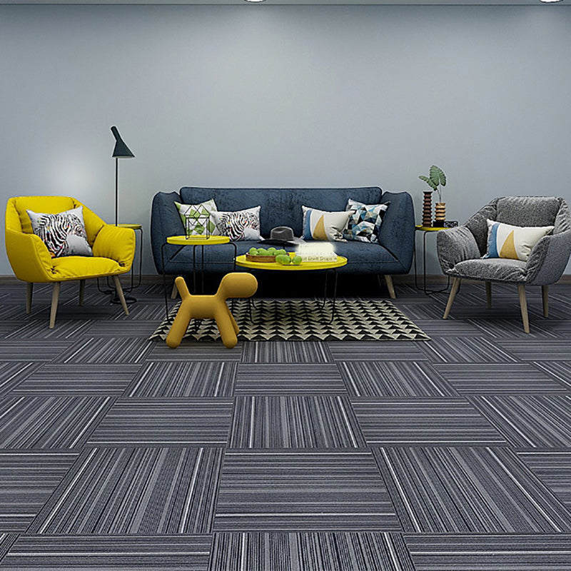 Modern Carpet Floor Tile Level Loop Glue Down Fade Resistant Carpet Tiles Heather Gray 40-Piece Set Clearhalo 'Carpet Tiles & Carpet Squares' 'carpet_tiles_carpet_squares' 'Flooring 'Home Improvement' 'home_improvement' 'home_improvement_carpet_tiles_carpet_squares' Walls and Ceiling' 7376054
