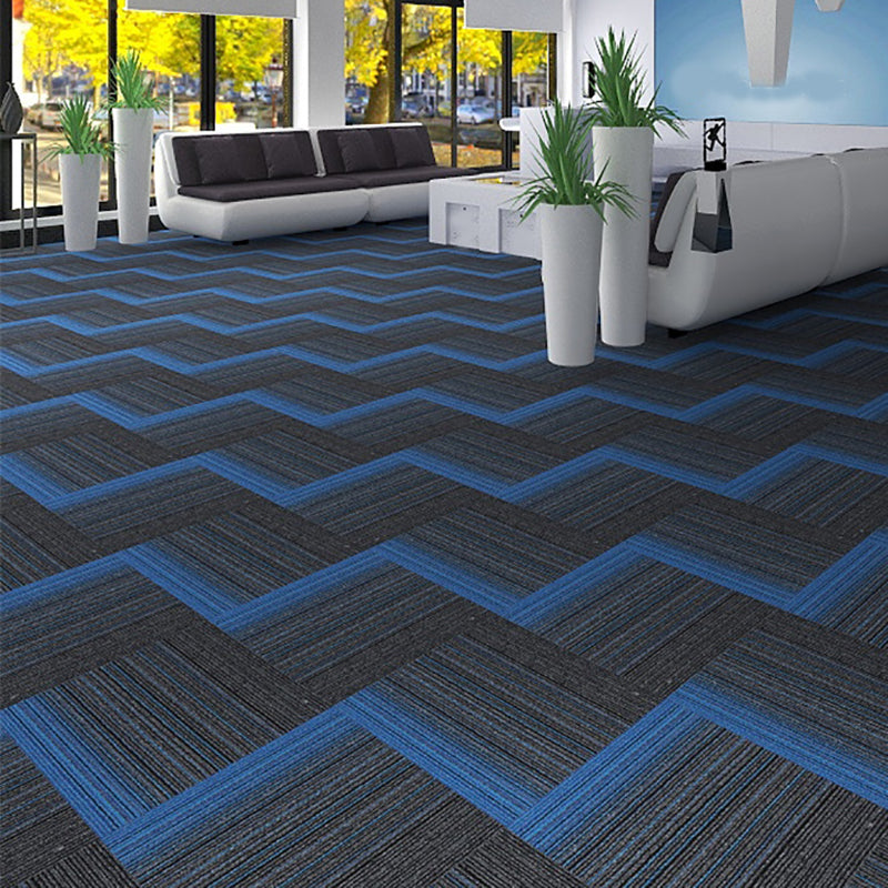 Modern Carpet Floor Tile Level Loop Glue Down Fade Resistant Carpet Tiles Black-Blue 40-Piece Set Asphalt Clearhalo 'Carpet Tiles & Carpet Squares' 'carpet_tiles_carpet_squares' 'Flooring 'Home Improvement' 'home_improvement' 'home_improvement_carpet_tiles_carpet_squares' Walls and Ceiling' 7376063