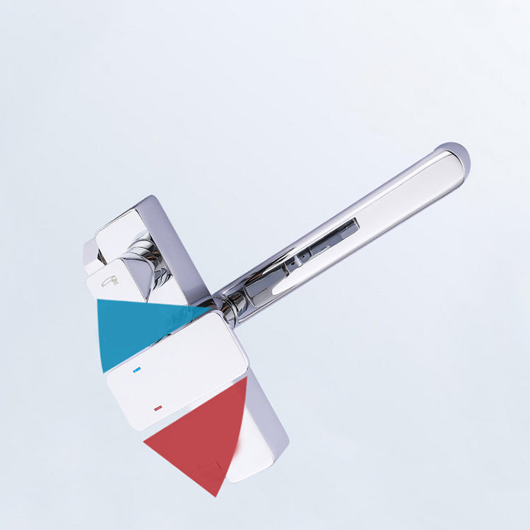 Chrome Polished Bathroom Faucet Wall Mount Swivel Spout with Handheld Shower Clearhalo 'Bathroom Remodel & Bathroom Fixtures' 'Bathtub Faucets' 'bathtub_faucets' 'Home Improvement' 'home_improvement' 'home_improvement_bathtub_faucets' 7376096