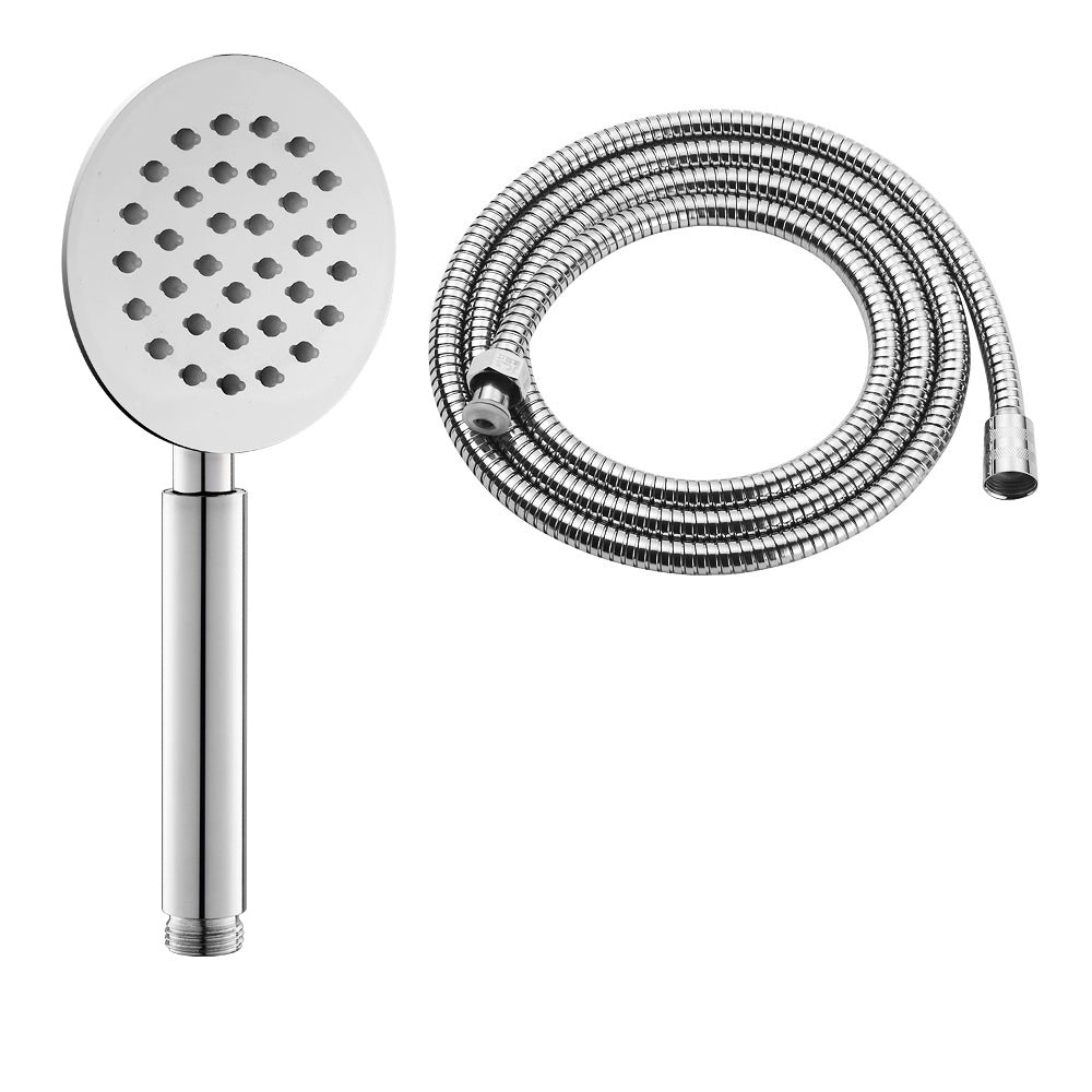 Modern Handheld Shower Head Pressurized 304 Stainless Steel Shower Head Round Shower Head with Hose Clearhalo 'Bathroom Remodel & Bathroom Fixtures' 'Home Improvement' 'home_improvement' 'home_improvement_shower_heads' 'Shower Heads' 'shower_heads' 'Showers & Bathtubs Plumbing' 'Showers & Bathtubs' 7376172