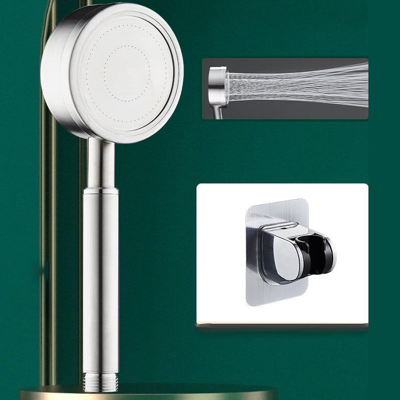 Gold Handheld Shower Head Pressurized 304 Stainless Steel Shower Head Silver Shower & No Punch Bracket Hose not included Clearhalo 'Bathroom Remodel & Bathroom Fixtures' 'Home Improvement' 'home_improvement' 'home_improvement_shower_heads' 'Shower Heads' 'shower_heads' 'Showers & Bathtubs Plumbing' 'Showers & Bathtubs' 7376221