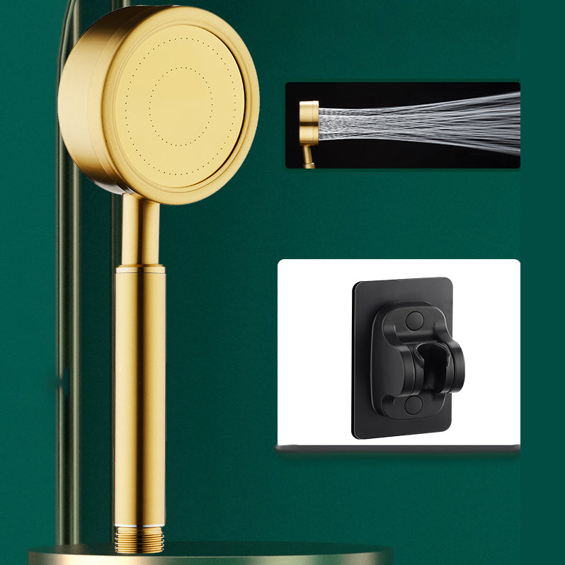 Gold Handheld Shower Head Pressurized 304 Stainless Steel Shower Head Gold Shower & No Punch Bracket Hose not included Clearhalo 'Bathroom Remodel & Bathroom Fixtures' 'Home Improvement' 'home_improvement' 'home_improvement_shower_heads' 'Shower Heads' 'shower_heads' 'Showers & Bathtubs Plumbing' 'Showers & Bathtubs' 7376222