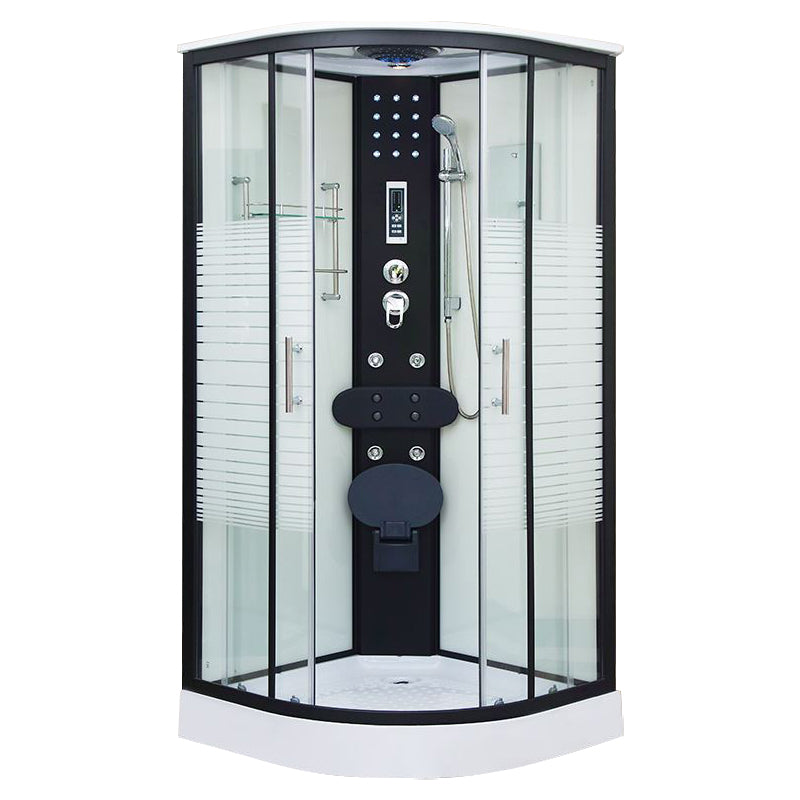 Framed Double Sliding Shower Kit Neo-Round Black Shower Stall 39.4"L x 39.4"W x 82.7"H Folding Seat Included 否 Clearhalo 'Bathroom Remodel & Bathroom Fixtures' 'Home Improvement' 'home_improvement' 'home_improvement_shower_stalls_enclosures' 'Shower Stalls & Enclosures' 'shower_stalls_enclosures' 'Showers & Bathtubs' 7376506