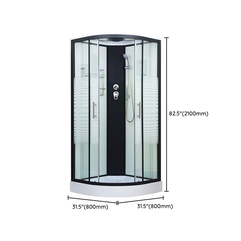 Framed Double Sliding Shower Kit Neo-Round Black Shower Stall Clearhalo 'Bathroom Remodel & Bathroom Fixtures' 'Home Improvement' 'home_improvement' 'home_improvement_shower_stalls_enclosures' 'Shower Stalls & Enclosures' 'shower_stalls_enclosures' 'Showers & Bathtubs' 7376513