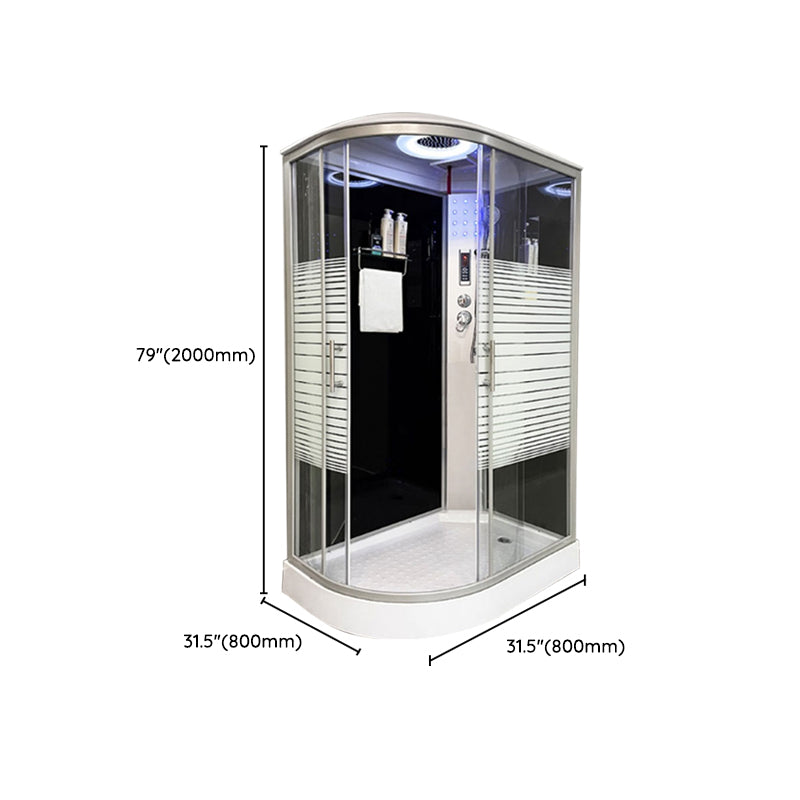 Clear Stainless Steel Shower Enclosure Framed Double Sliding Shower Kit Clearhalo 'Bathroom Remodel & Bathroom Fixtures' 'Home Improvement' 'home_improvement' 'home_improvement_shower_stalls_enclosures' 'Shower Stalls & Enclosures' 'shower_stalls_enclosures' 'Showers & Bathtubs' 7376530